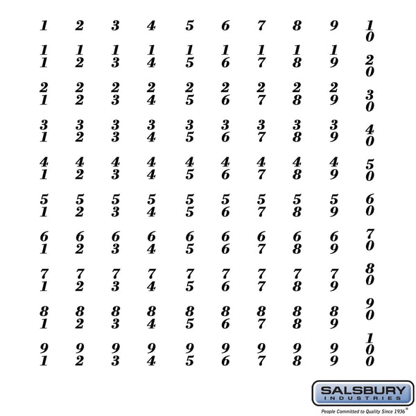 Salsbury 2295 Adhesive Mailbox Address Numbers