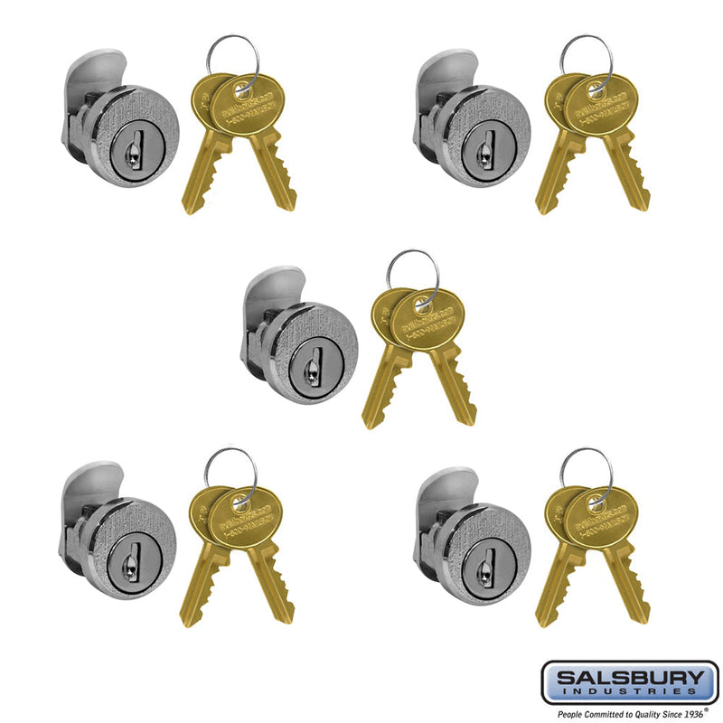 Standard Locks - Replacement for Salsbury Data Distribution Mailbox Door with 2 Keys per Lock - 5 Pack