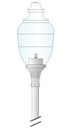 26 inch Prismatic Type V Distribution Acorn Globe and Fitter