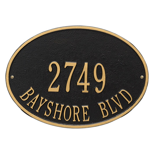 Whitehall Hawthorne Oval - Standard Wall - Two Line Address Plaque