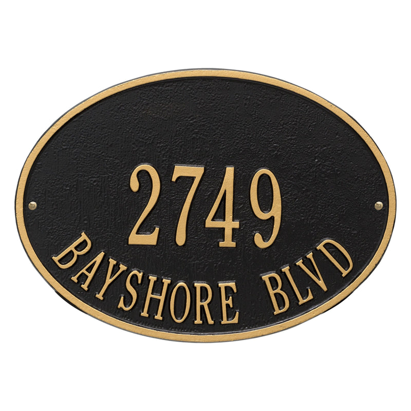 Whitehall Hawthorne Oval - Standard Wall - Two Line Address Plaque