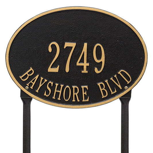 Whitehall Hawthorne Oval - Standard Lawn - Two Line Address Plaque 