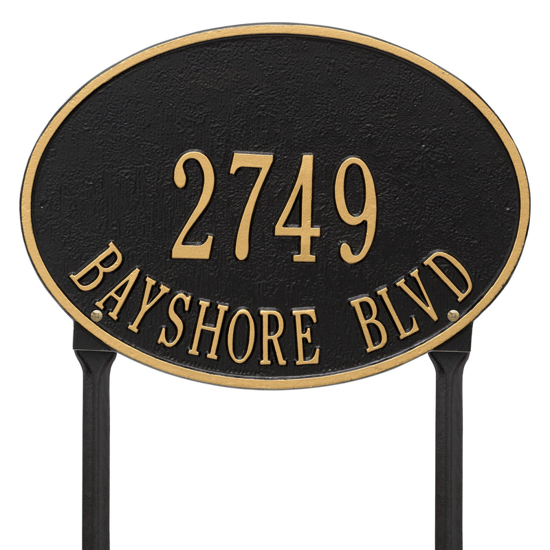 Whitehall Hawthorne Oval - Standard Lawn - Two Line Address Plaque 