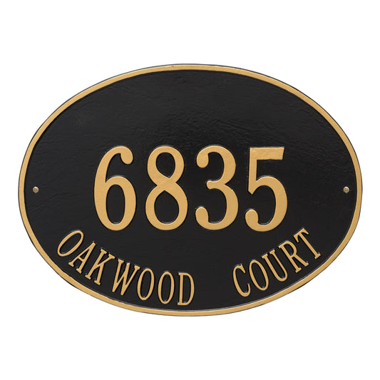 Whitehall Hawthorne Oval - Estate Wall - Two Line Address Plaque 