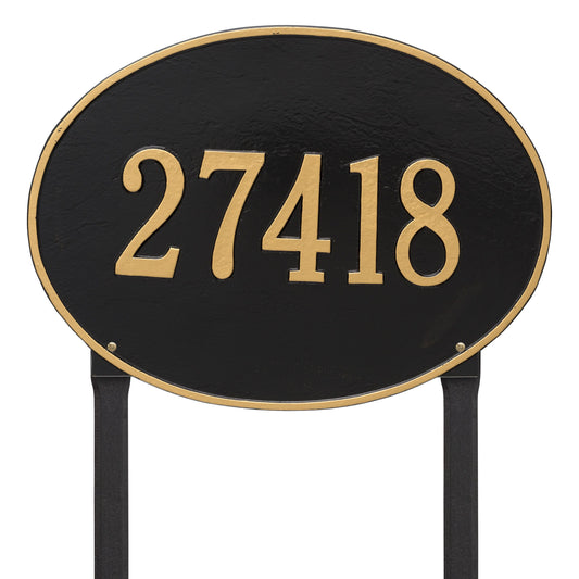 Whitehall Hawthorne Oval - Estate Lawn - One Line Address Plaque 