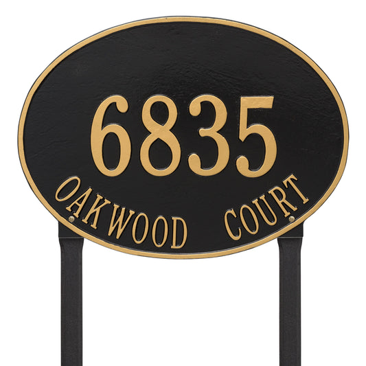 Whitehall Hawthorne Oval - Estate Lawn - Two Line Address Plaque 