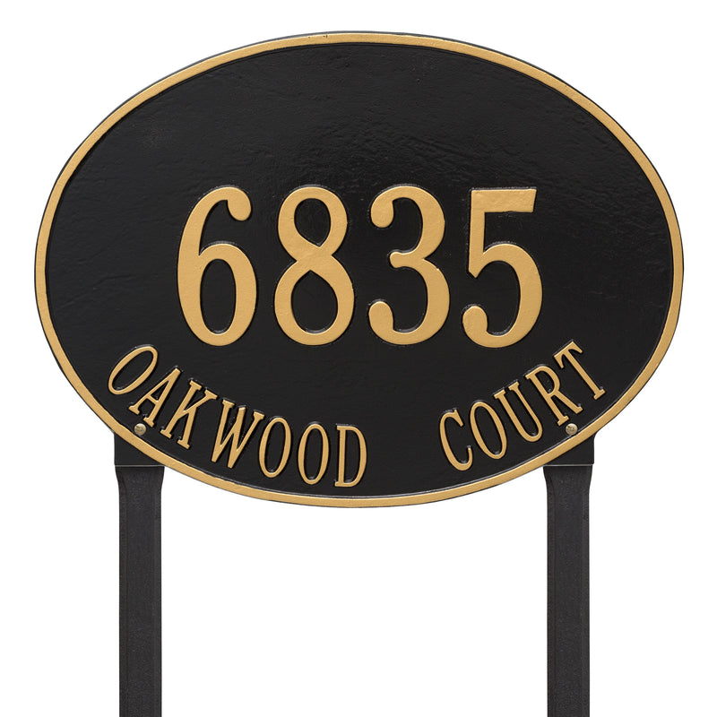 Whitehall Hawthorne Oval - Estate Lawn - Two Line Address Plaque 