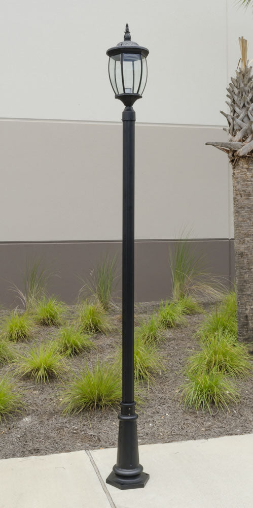 Residential Grade Courtyard Outdoor Post LED Street Light Fixture with 6.5 ft Pole and Pedestal Combo – Total Height 9.6 ft