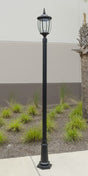 Residential Grade Courtyard Outdoor Post LED Street Light Fixture with 6.5 ft Pole and Pedestal Combo – Total Height 9.6 ft