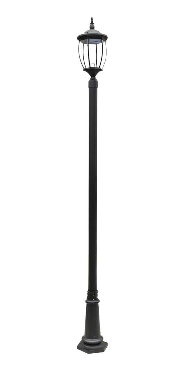 Residential Grade Courtyard Outdoor Post LED Street Light Fixture with 6.5 ft Pole and Pedestal Combo – Total Height 9.6 ft