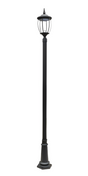Residential Grade Courtyard Outdoor Post LED Street Light Fixture with 6.5 ft Pole and Pedestal Combo – Total Height 9.6 ft