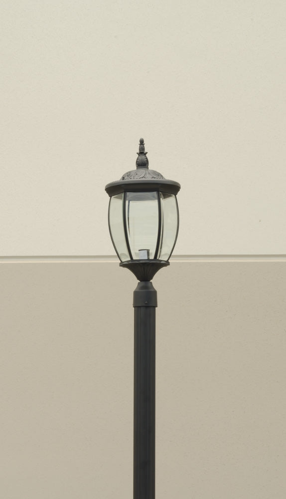 Residential Grade Courtyard Outdoor Post LED Street Light Fixture with 6.5 ft Pole and Pedestal Combo – Total Height 9.6 ft