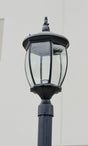 Residential Grade Courtyard Outdoor Post LED Street Light Fixture with 6.5 ft Pole and Pedestal Combo – Total Height 9.6 ft