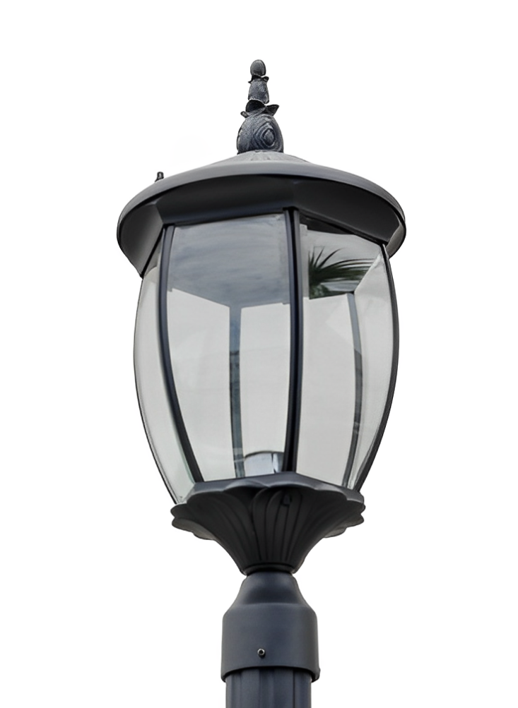 Residential Grade Courtyard Outdoor Post LED Street Light Fixture with 6.5 ft Pole and Pedestal Combo – Total Height 9.6 ft