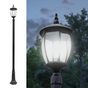 Residential Grade Courtyard Outdoor Post LED Street Light Fixture with 6.5 ft Pole and Pedestal Combo – Total Height 9.6 ft