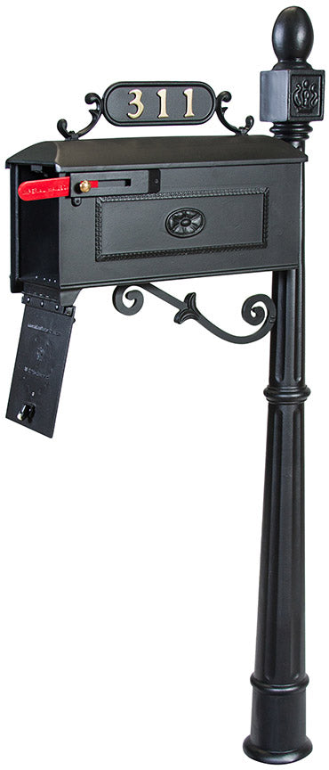 Residential Mailbox System with Fleur de Lis Mailbox