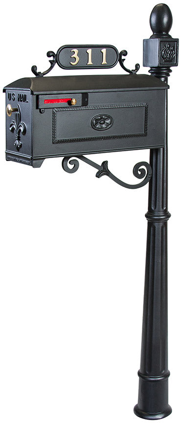 Residential Mailbox System with Fleur de Lis Mailbox