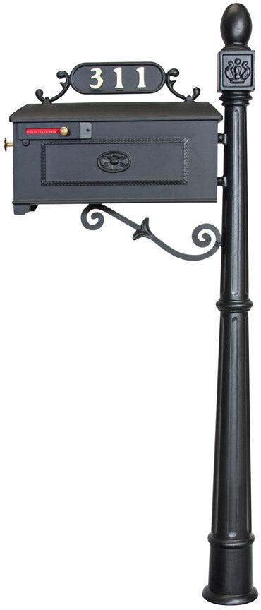 Residential Mailbox System with Fleur de Lis Mailbox