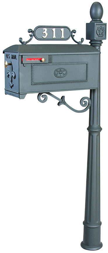 Residential Mailbox System with Fleur de Lis Mailbox