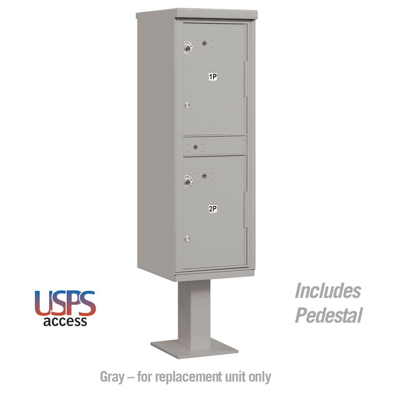 Salsbury Outdoor Parcel Locker with 2 Compartments in Gray with USPS Access – Type I
