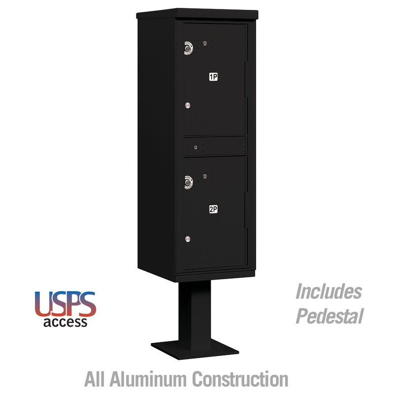 Salsbury Outdoor Parcel Locker with 2 Compartments in Black with USPS Access – Type I