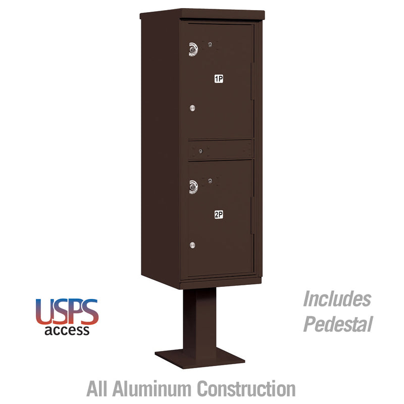 Salsbury Outdoor Parcel Locker with 2 Compartments in Bronze with USPS Access – Type I