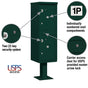 Salsbury Outdoor Parcel Locker with 2 Compartments with USPS Access – Type I