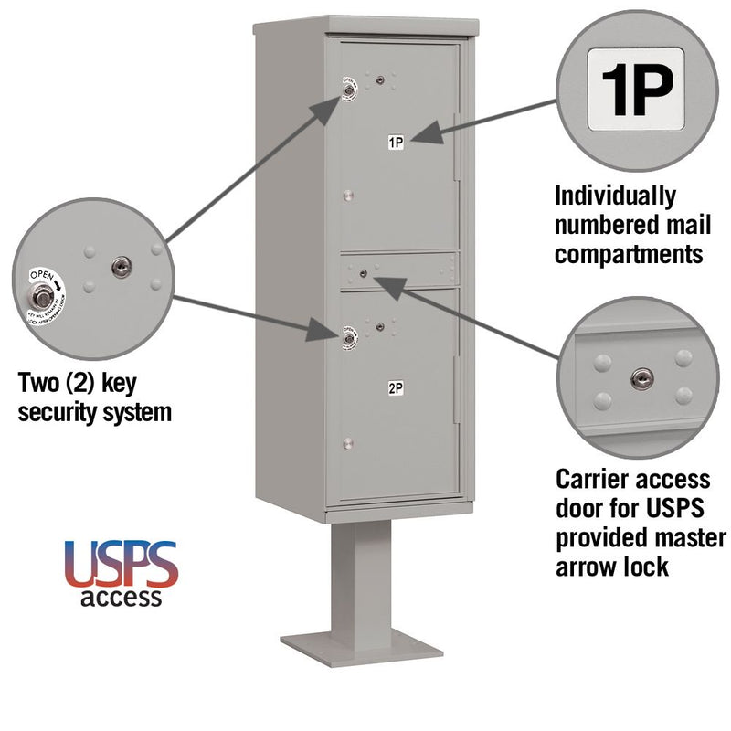 Salsbury Outdoor Parcel Locker with 2 Compartments with USPS Access – Type I