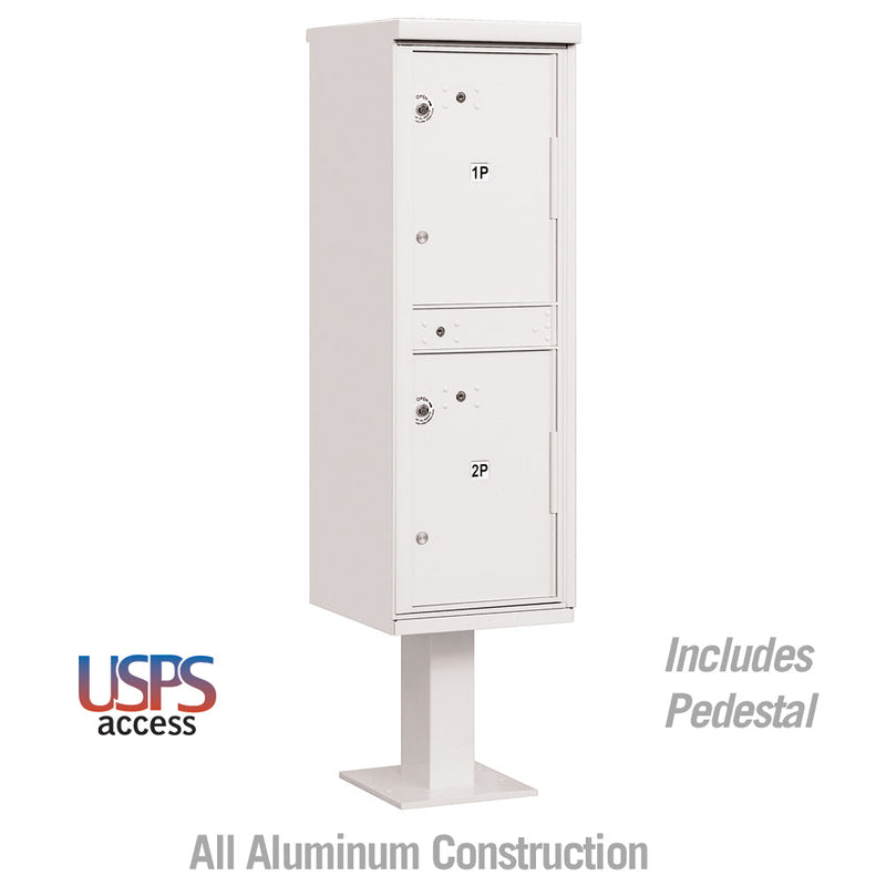 Salsbury Outdoor Parcel Locker with 2 Compartments in White with USPS Access – Type I