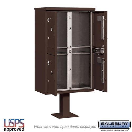 Salsbury Outdoor Parcel Locker with 4 Compartments with USPS Access – Type II