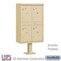Salsbury Outdoor Parcel Locker with 4 Compartments with USPS Access – Type II