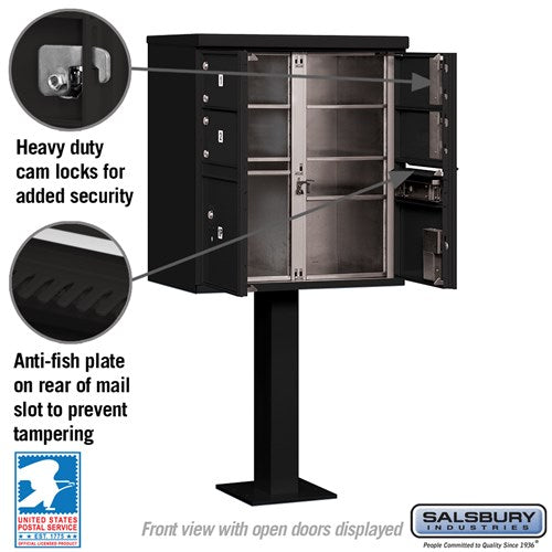 Salsbury Cluster Box Unit with 4 Doors and 2 Parcel Lockers with USPS Access – Type V