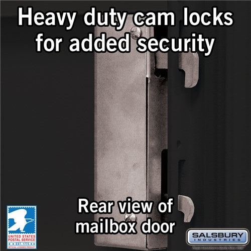 Salsbury 3305-U 4 Door Cluster Mailbox Premium Package with Pedestal and Installation Hardware