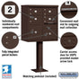 Salsbury Cluster Box Unit with 4 Doors and 2 Parcel Lockers with USPS Access – Type V