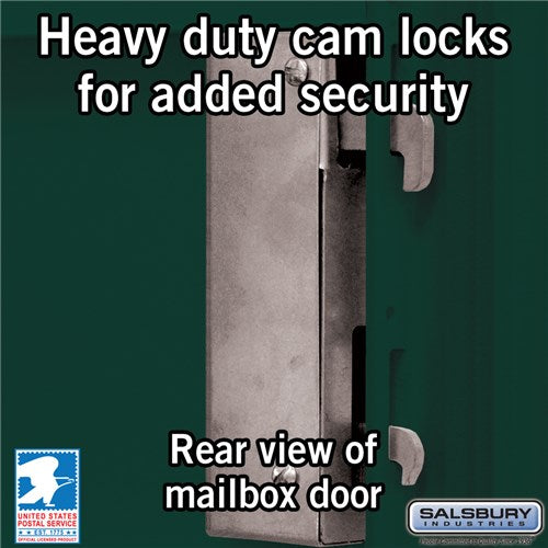 Salsbury 3305-U 4 Door Cluster Mailbox Premium Package with Pedestal and Installation Hardware