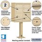 Salsbury Cluster Box Unit with 4 Doors and 2 Parcel Lockers with USPS Access – Type V