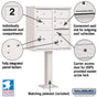 Salsbury 3305-U 4 Door Cluster Mailbox Premium Package with Pedestal and Installation Hardware