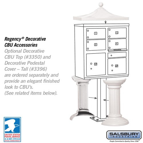 Salsbury Cluster Box Unit with 4 Doors and 2 Parcel Lockers with USPS Access – Type V