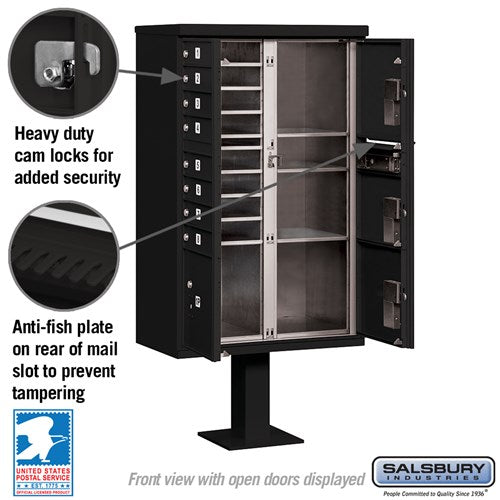 Salsbury Cluster Box Unit with 8 Doors and 4 Parcel Lockers with USPS Access – Type VI