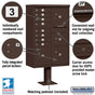 Salsbury 3306-U 8 Door Cluster Mailbox Premium Package with Pedestal and Installation Hardware