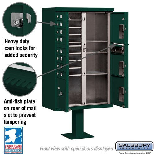 Salsbury Cluster Box Unit with 8 Doors and 4 Parcel Lockers with USPS Access – Type VI