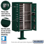 Salsbury 3306-U 8 Door Cluster Mailbox Premium Package with Pedestal and Installation Hardware