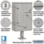 Salsbury Cluster Box Unit with 8 Doors and 4 Parcel Lockers with USPS Access – Type VI