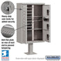 Salsbury 3306-U 8 Door Cluster Mailbox Premium Package with Pedestal and Installation Hardware
