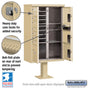 Salsbury 3306-U 8 Door Cluster Mailbox Premium Package with Pedestal and Installation Hardware
