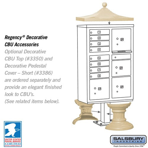 Salsbury Cluster Box Unit with 8 Doors and 4 Parcel Lockers with USPS Access – Type VI