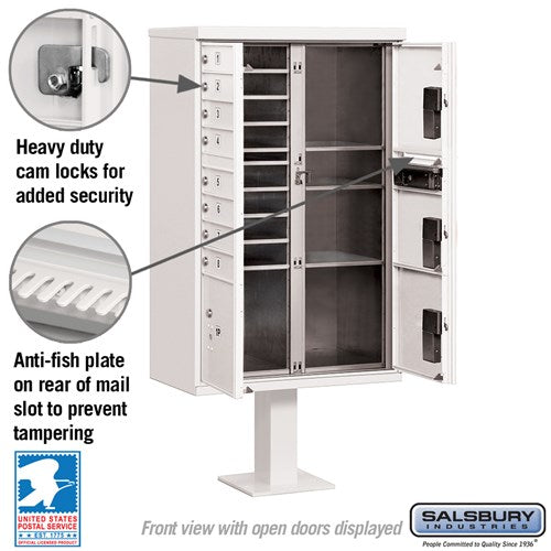Salsbury Cluster Box Unit with 8 Doors and 4 Parcel Lockers with USPS Access – Type VI