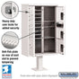 Salsbury 3306-U 8 Door Cluster Mailbox Premium Package with Pedestal and Installation Hardware