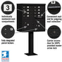 8 Door High Security USPS Cluster Mailbox CBU with 2 Parcel Lockers, Pedestal Included