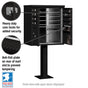 8 Door High Security USPS Cluster Mailbox CBU with 2 Parcel Lockers, Pedestal Included